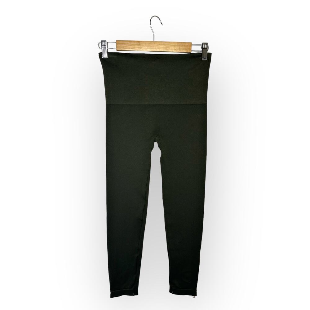 Spanx Women's Look At Me Now Seamless Side Zip Leggings M Olive Green Zip Leg - Picture 7 of 8